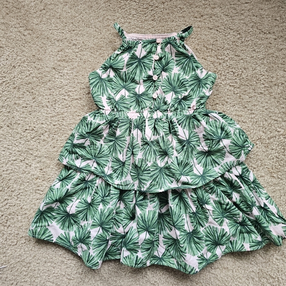 Janie and Jack the swaying palms sundress pink green sleeveless tiered girls 4 - Picture 3 of 6